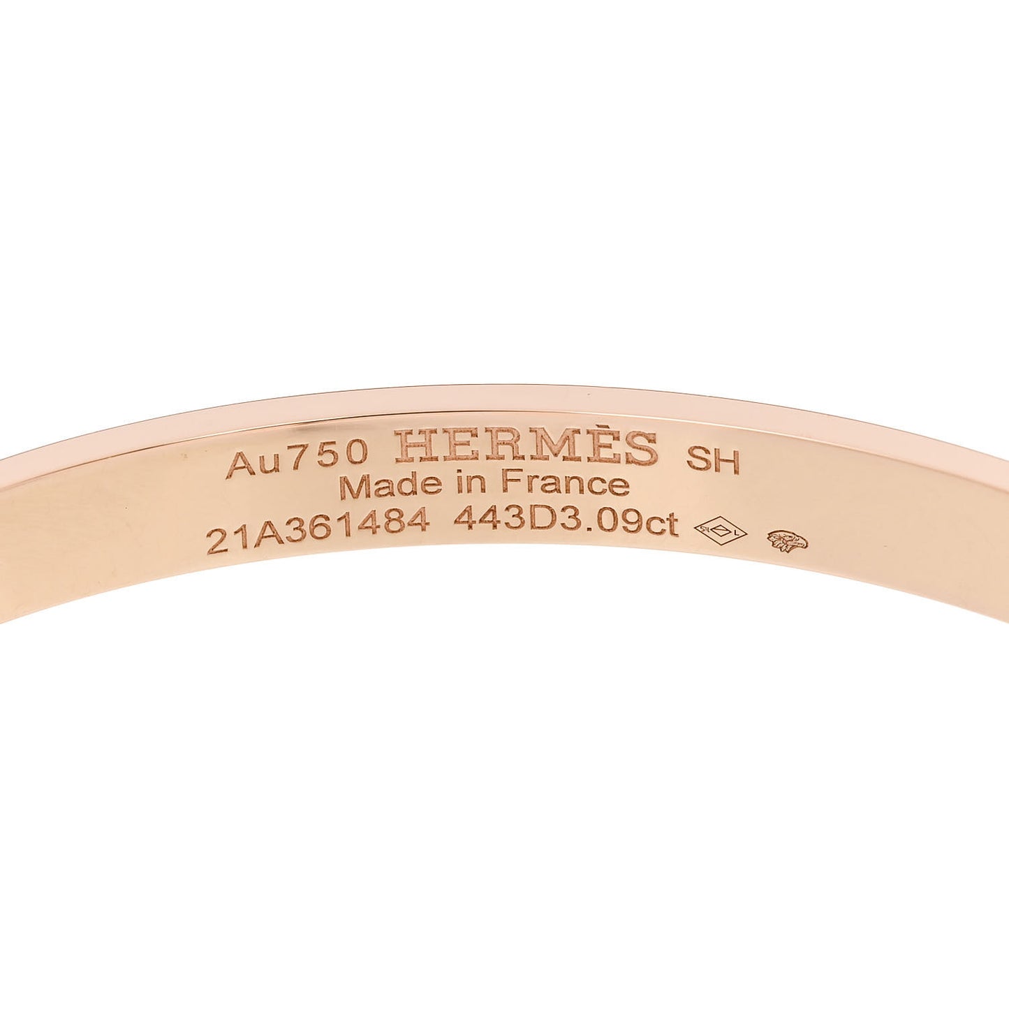 18K Rose Gold Pave Diamond H D'Ancre Bracelet SH