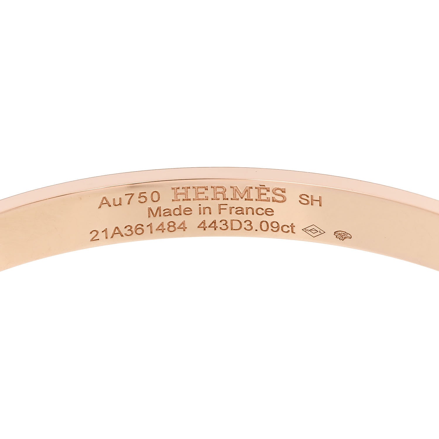 Hermes 18K Rose Gold Pave Diamond H D'Ancre Bracelet SH 3 of 4