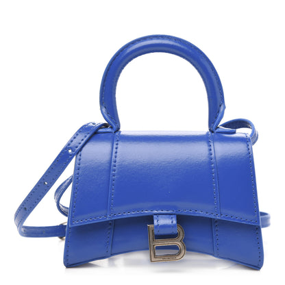 Balenciaga Shiny Box Calfskin Hourglass Top Handle Bag Mini Bleu 1 of 8