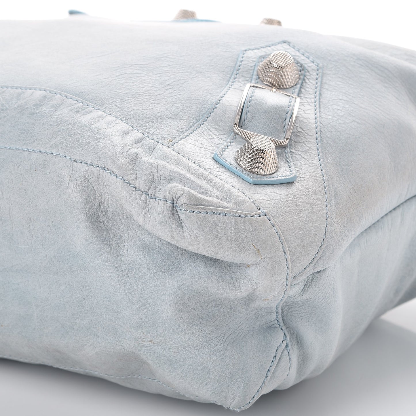 Agneau Giant 21 Silver Hardware Day Hobo Sky Blue