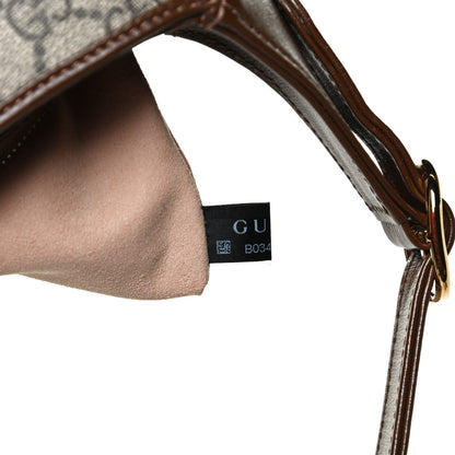 Gucci GG Supreme Monogram Azalea Calfskin Web Small Jackie 1961 Hobo Beige Ebony Brown Sugar 8 of 13