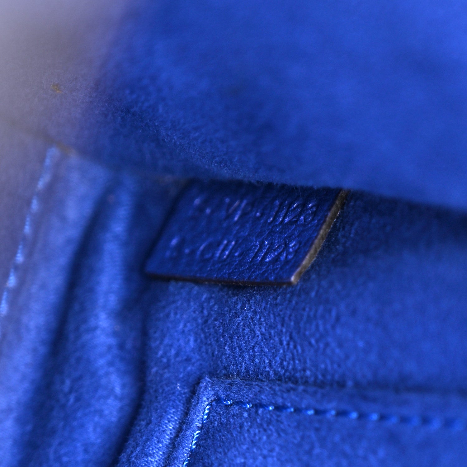 Celine Drummed Calfskin Nano Luggage Indigo 7 of 10