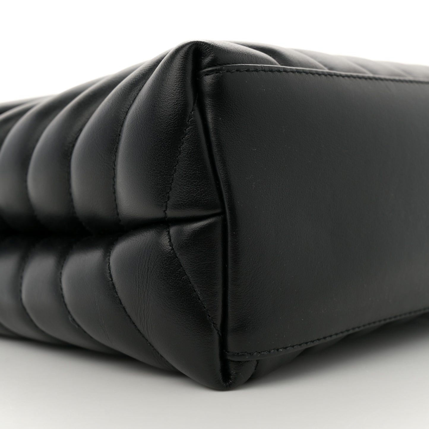 Calfskin Y Quilted Monogram Medium Loulou Chain Satchel Black