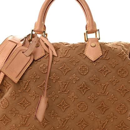 Louis Vuitton Denim Monogram Stone Speedy Bandouliere 35 Caramel 7 of 10
