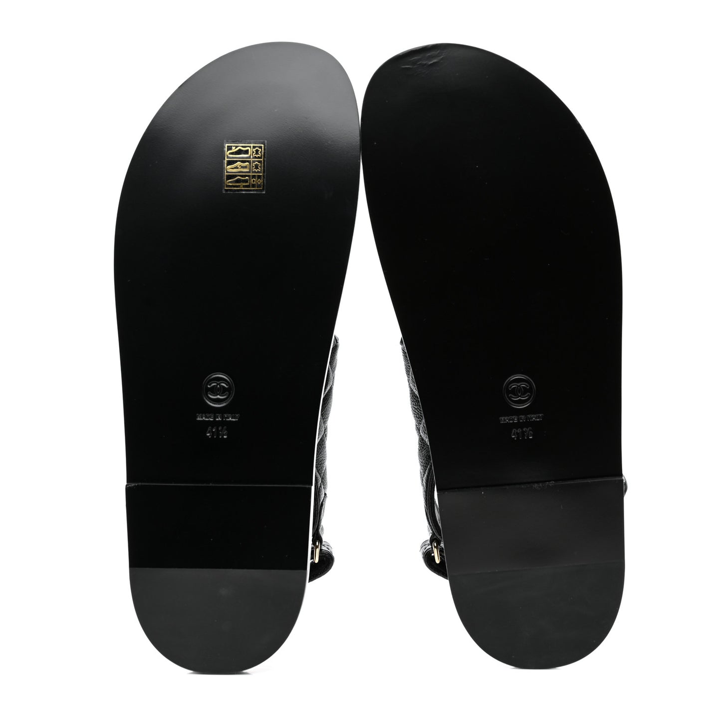 Grained Calfskin Velcro Dad Sandals 41.5 Black