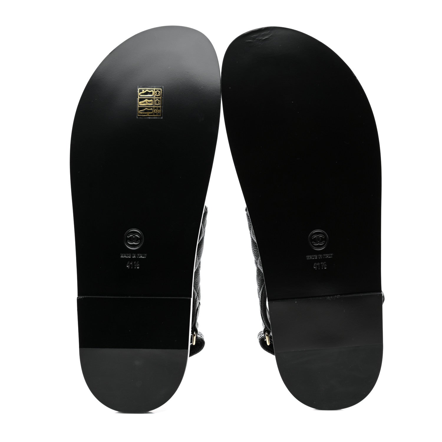 Chanel Grained Calfskin Velcro Dad Sandals 41.5 Black 5 of 9