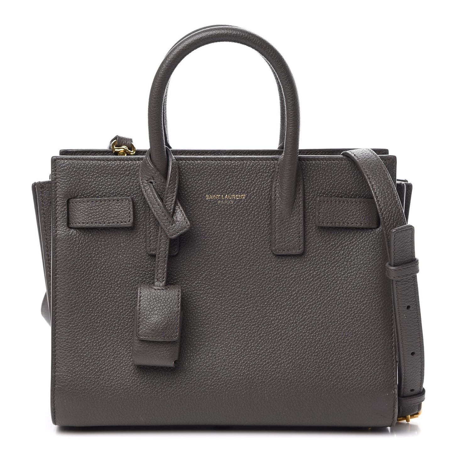 Grained Calfskin Nano Sac De Jour Coal