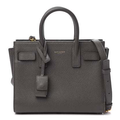 Saint Laurent Grained Calfskin Nano Sac De Jour Coal 1 of 12