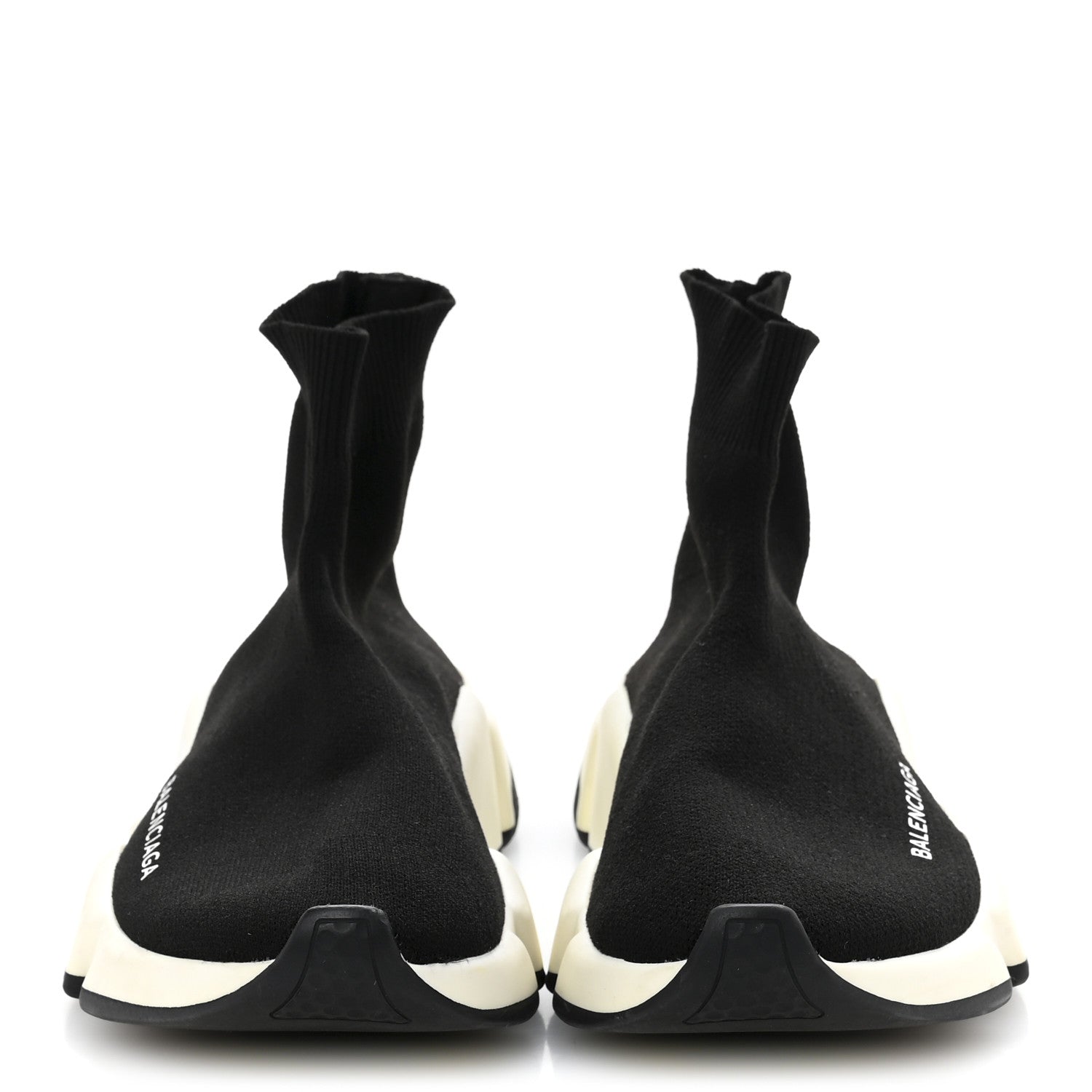 Balenciaga Neoprene Knit Womens Speed Sneakers 35 Black White 3 of 9