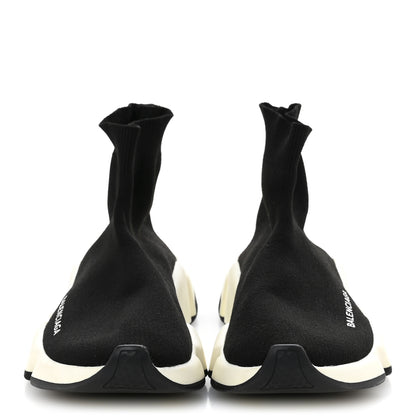 Balenciaga Neoprene Knit Womens Speed Sneakers 35 Black White 3 of 9