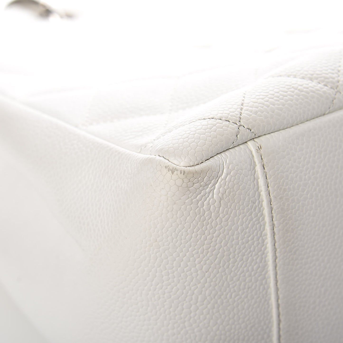 Caviar Quilted Grand Shopping Tote GST White