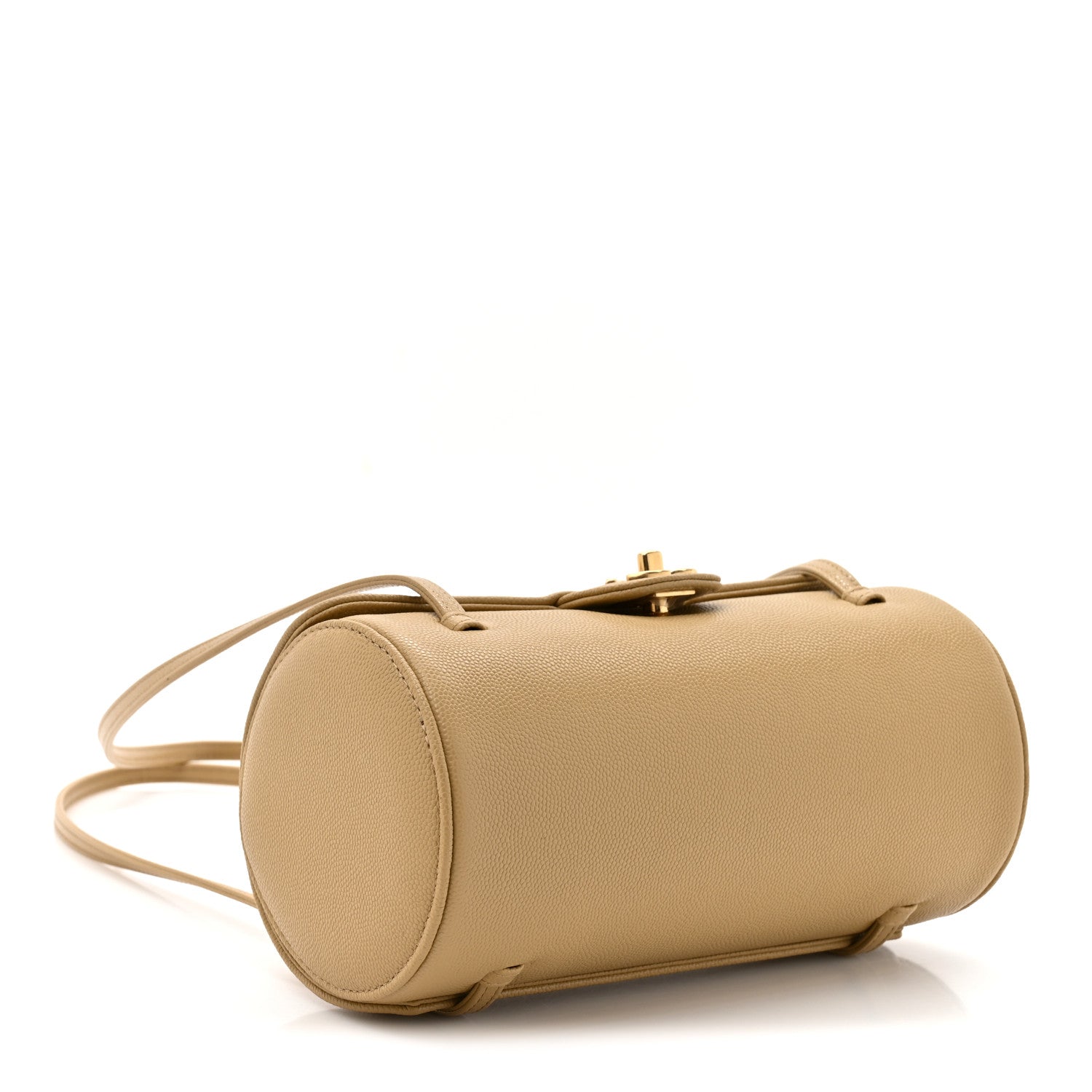 Chanel Shiny Caviar Preppy Coco Small Bowling Bag Dark Beige 4 of 10