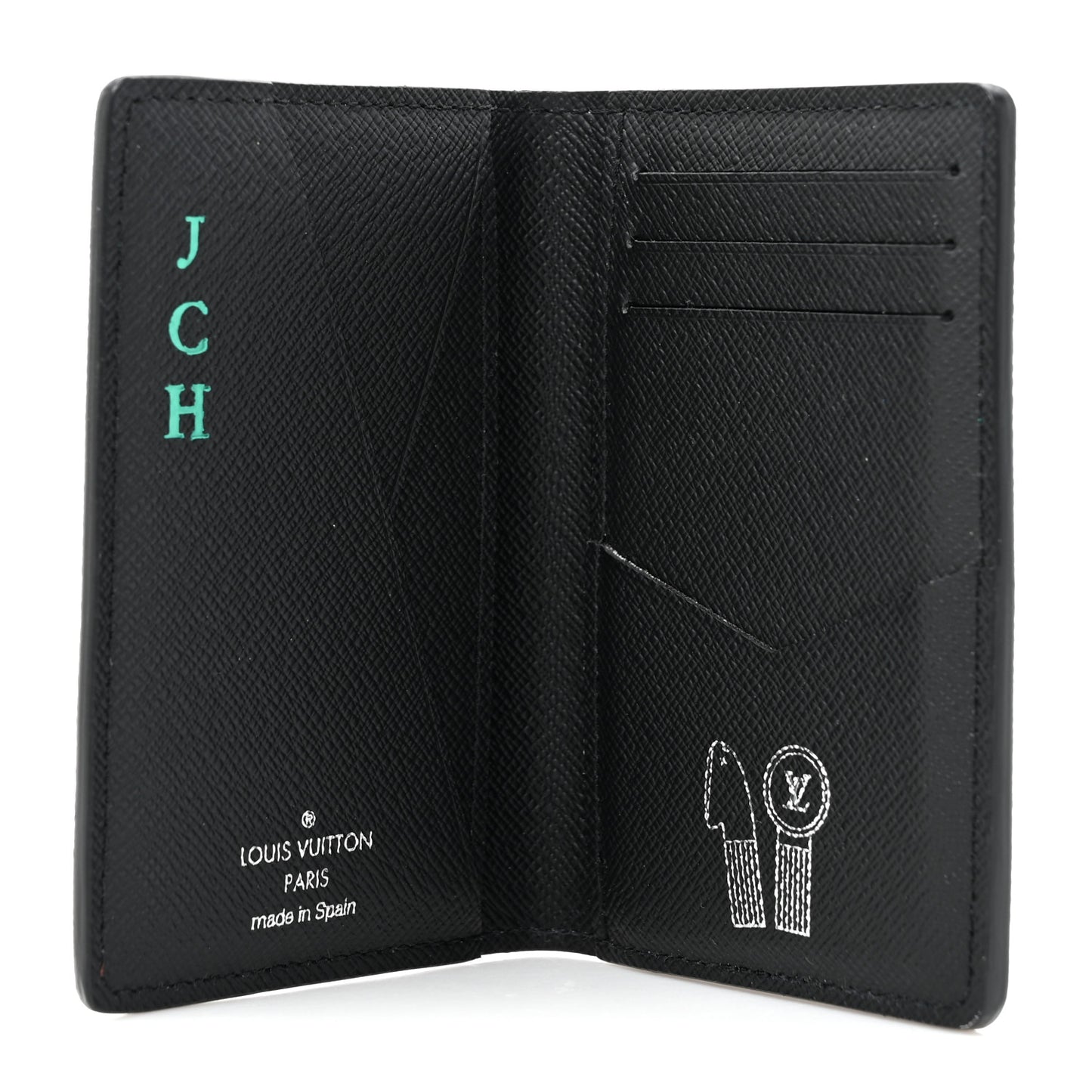 Monogram Iridescent Pocket Organizer NM Black