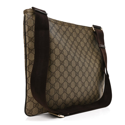 Gucci GG Supreme Monogram Medium Flat Messenger Bag Dark Brown 2 of 10