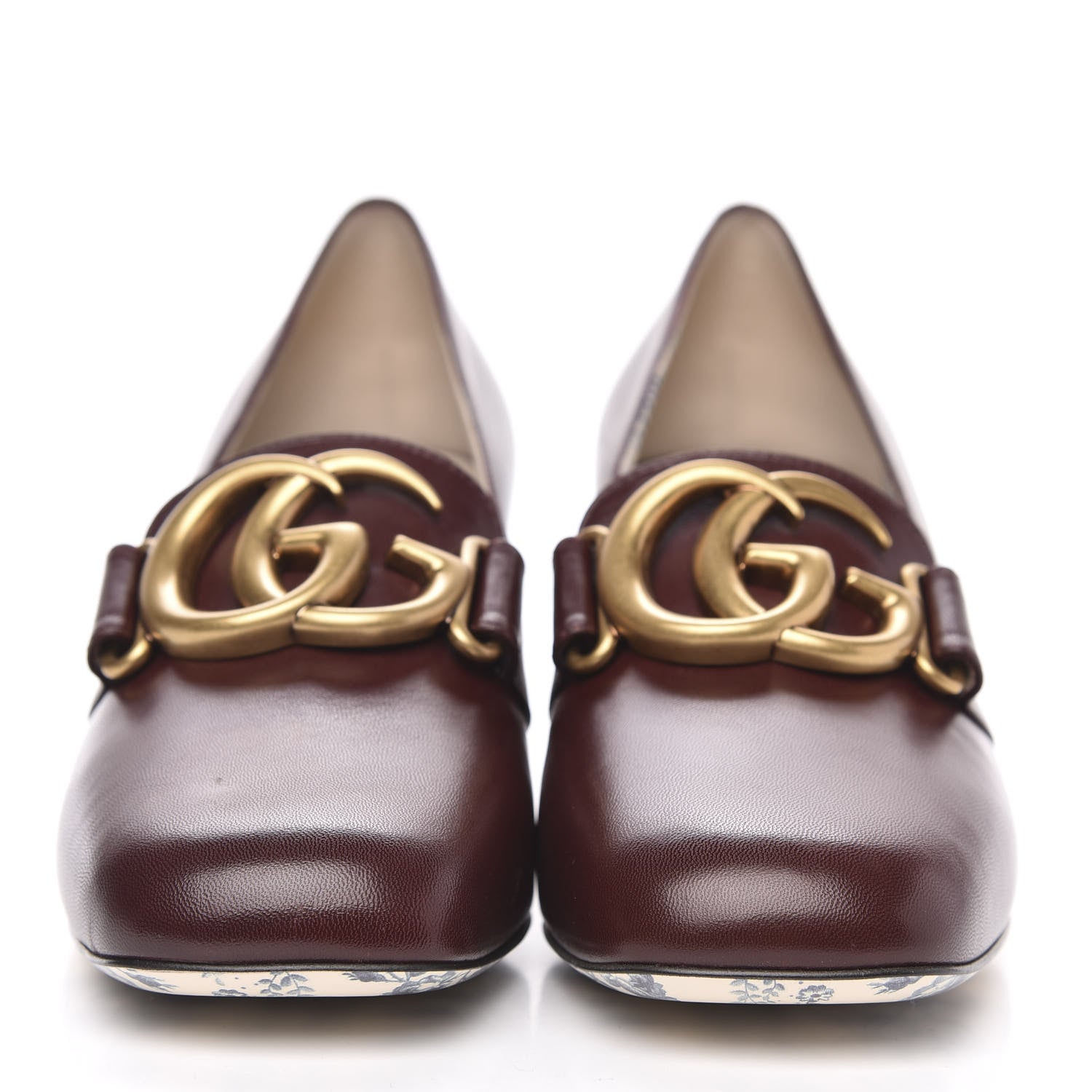 Gucci Malaga Kid GG Victoire 55mm Loafer Pumps 36 Vintage Bordeaux 2 of 9