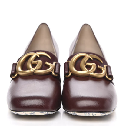 Gucci Malaga Kid GG Victoire 55mm Loafer Pumps 36 Vintage Bordeaux 2 of 9