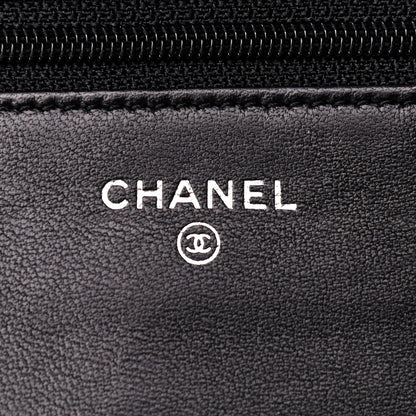 Chanel Lambskin Quilted Wallet On Chain WOC Black 6 of 10