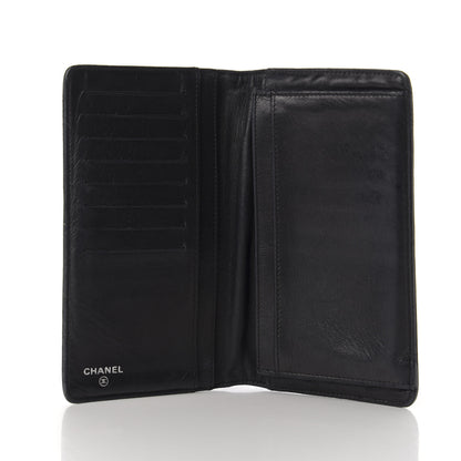 Chanel Lambskin Camellia Embossed Yen Wallet Black 5 of 11