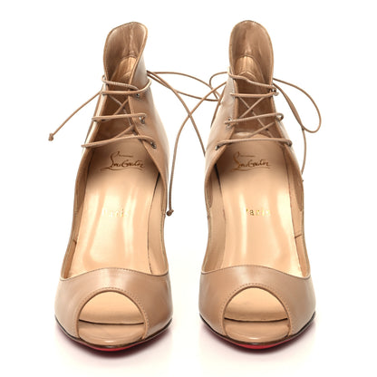 Christian Louboutin Kid Mega Vamp 100 Lace Up Pumps 38 Nude 2 of 7