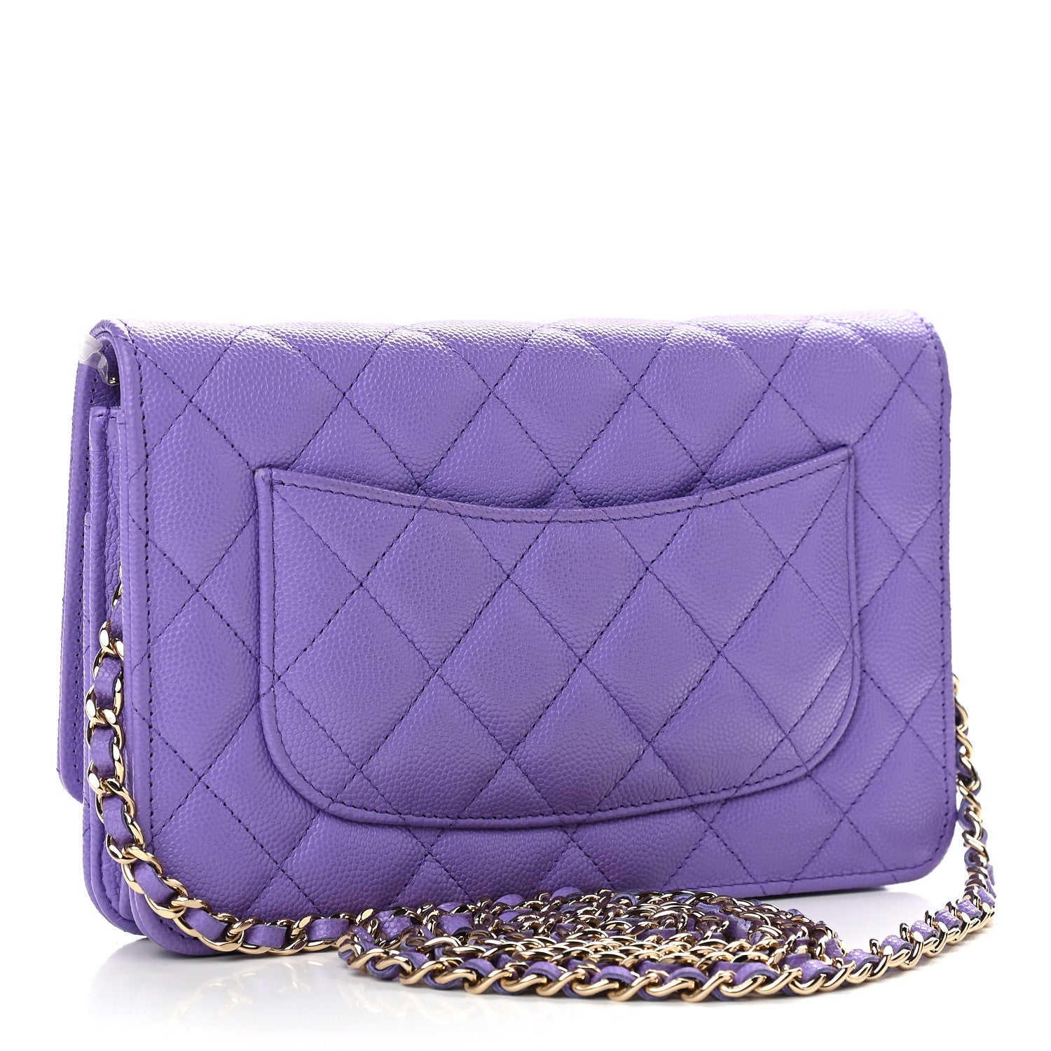 Chanel Caviar Quilted Wallet On Chain WOC Purple 3 of 10