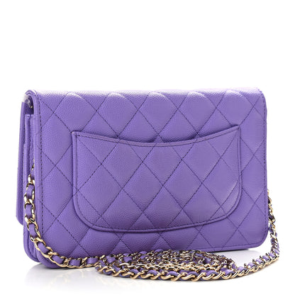 Chanel Caviar Quilted Wallet On Chain WOC Purple 3 of 10