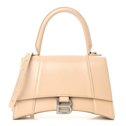 Balenciaga Shiny Box Calfskin Small Hourglass Top Handle Bag Light Beige 1 of 9