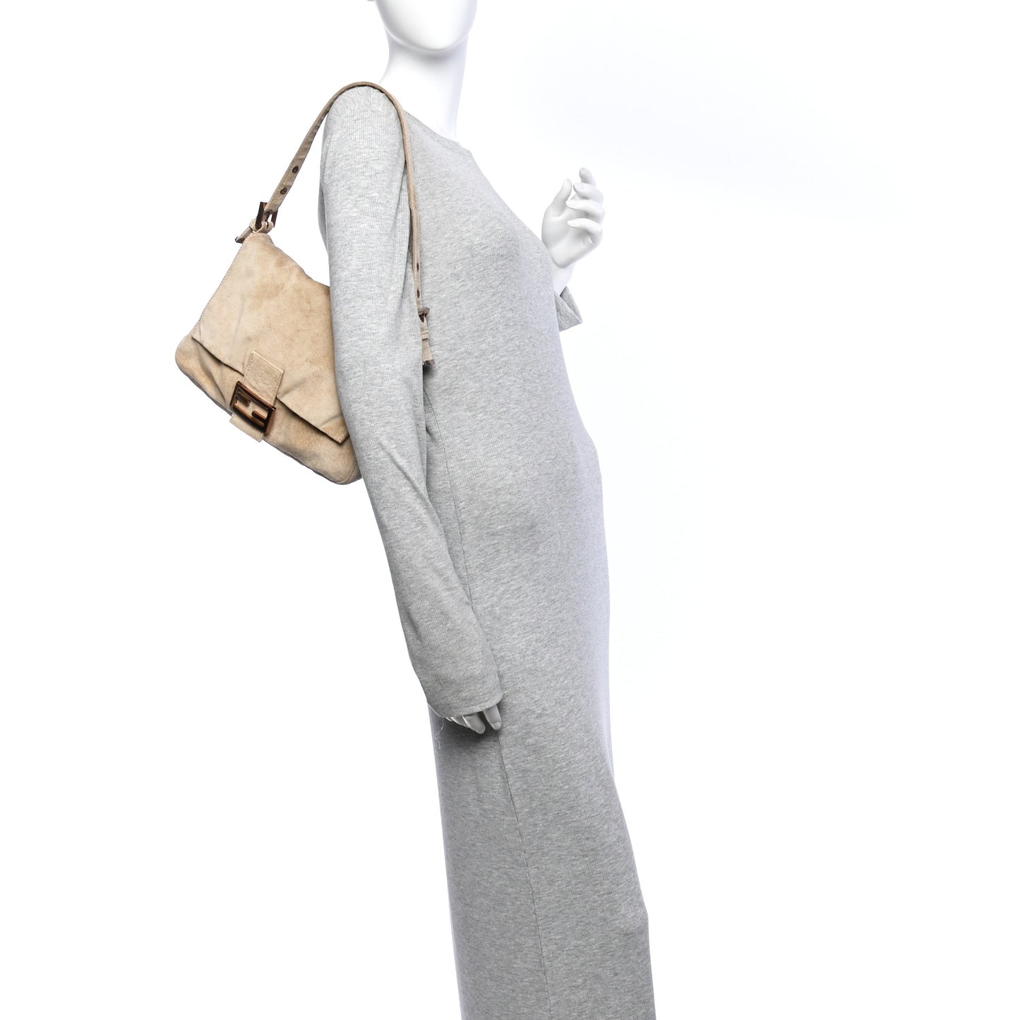 Suede Mama Baguette Beige