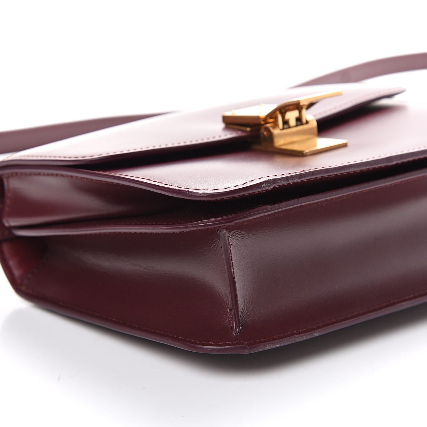 Box Calfskin Teen Classic Box Flap Bag Burgundy