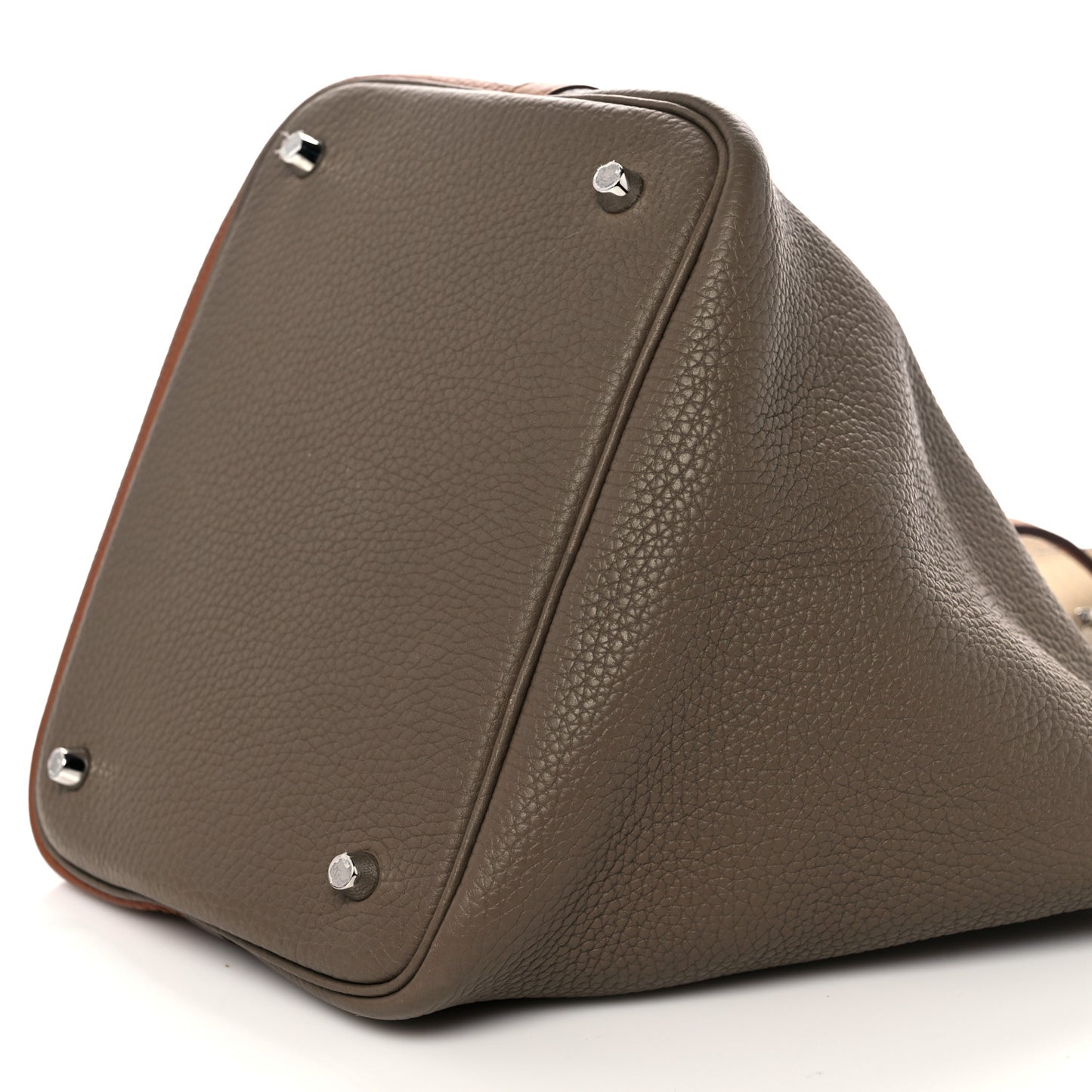 Taurillon Clemence Casaque Picotin Lock 22 MM Gold Etoupe Nata