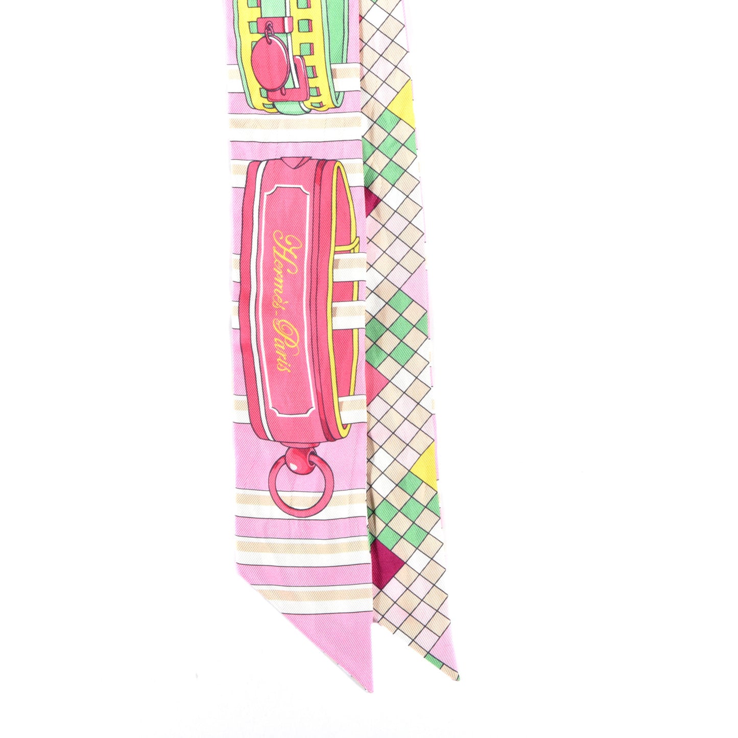 Silk Colliers De Chiens Remix Twilly Rose Vert Jaune