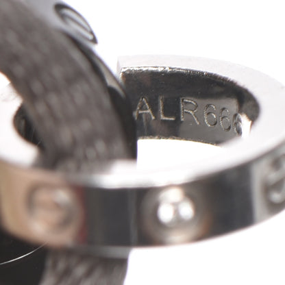 Cartier 18K White Gold Ceramic 4 Diamond LOVE Cord Bracelet Gray 6 of 8