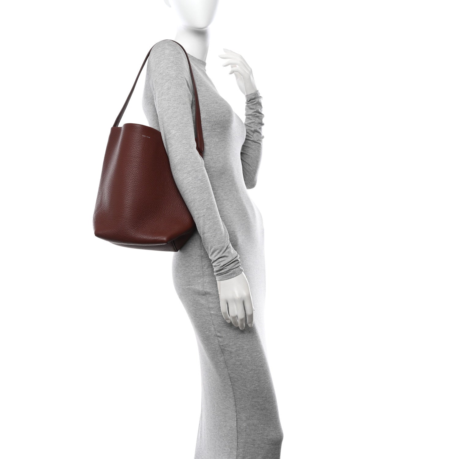 The Row Grained Calfskin Medium N/S Park Tote Burnt Wood 2 of 10