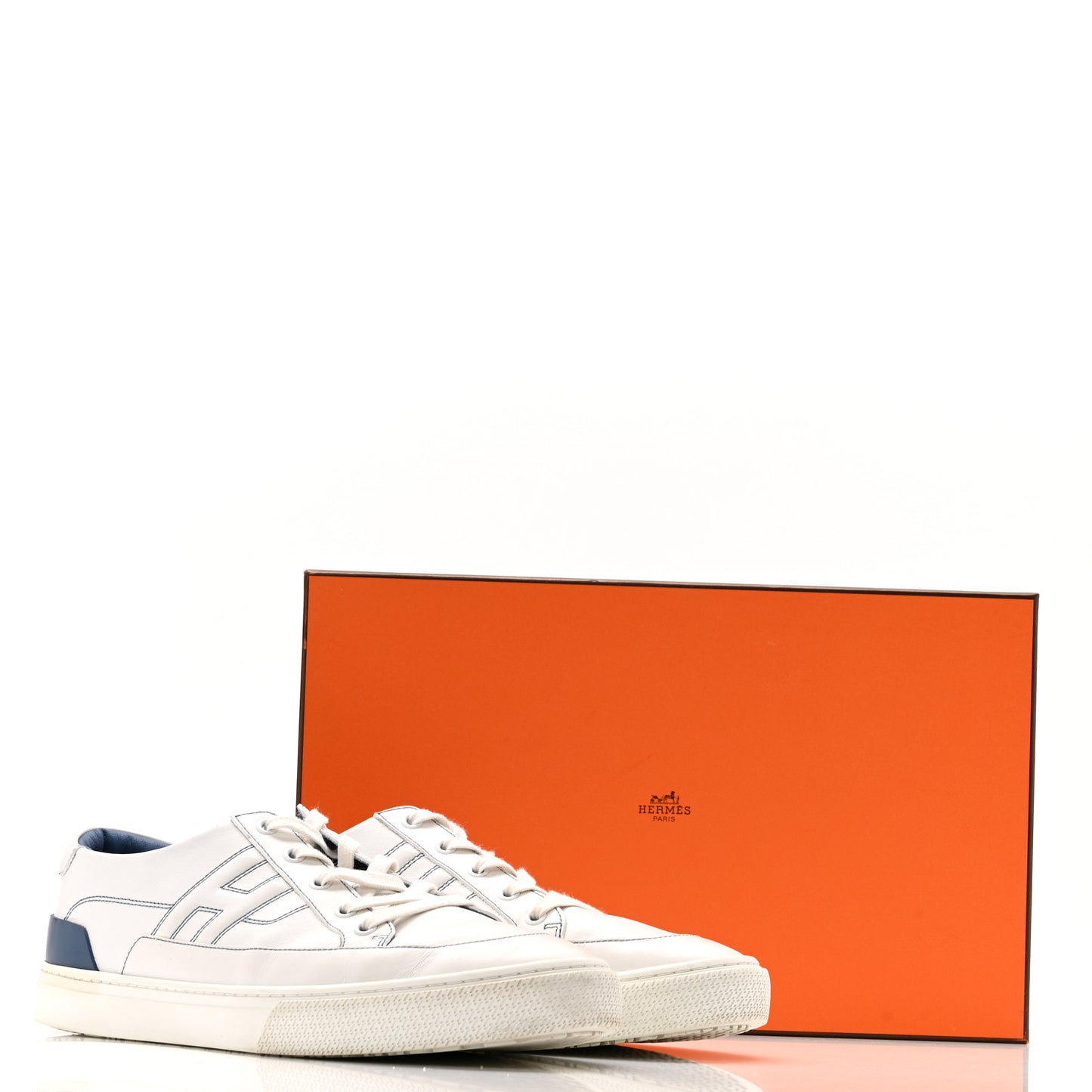 Calfskin Mens Deep Sneakers 44 White Bleu