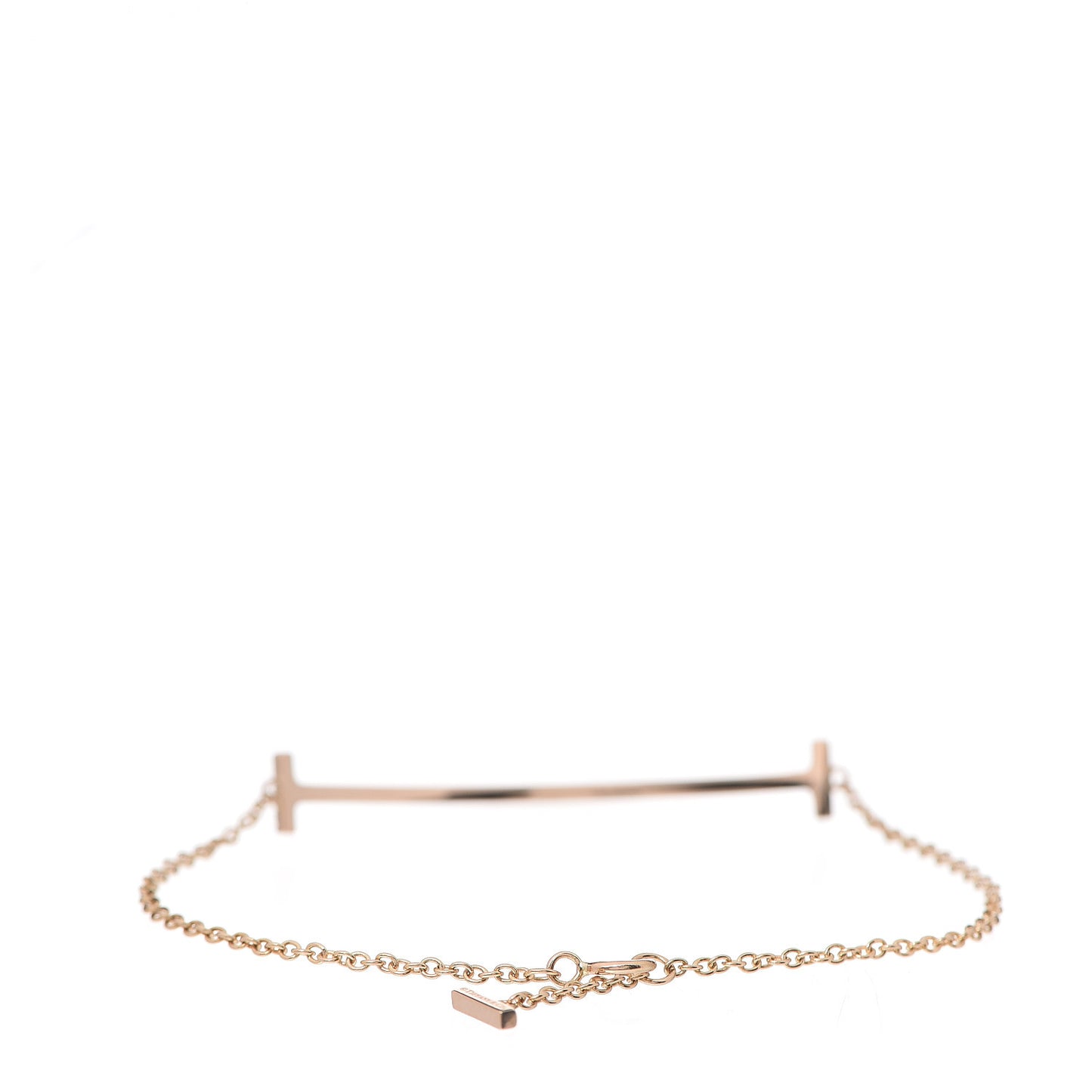 18K Rose Gold Diamond T Smile Bracelet