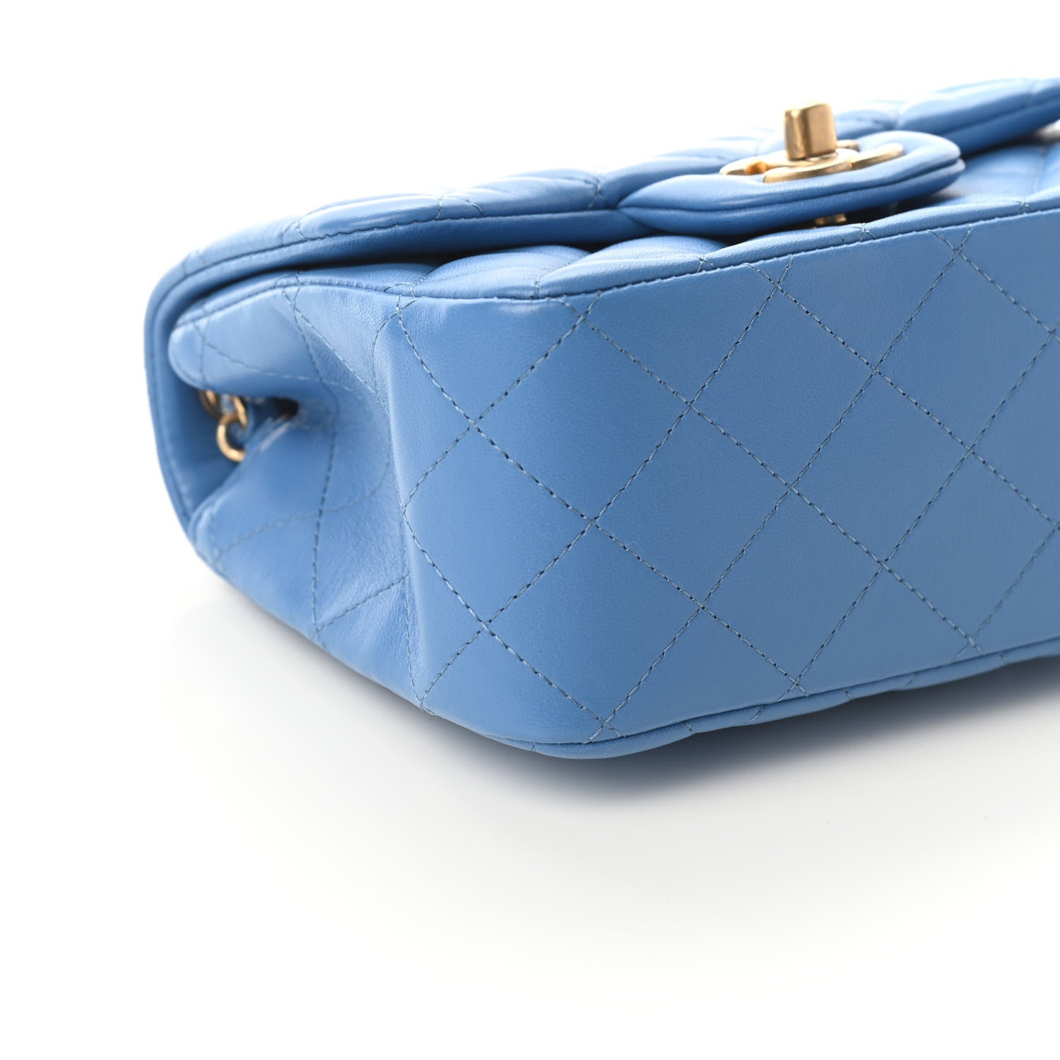 Chanel Lambskin Quilted Mini Square Flap Blue 8 of 9