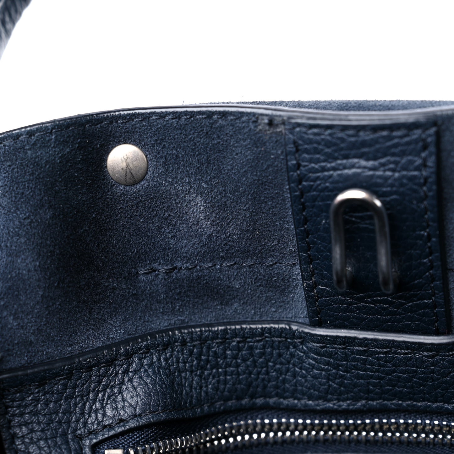 Supple Grained Calfskin Small Big Bag Dark Blue
