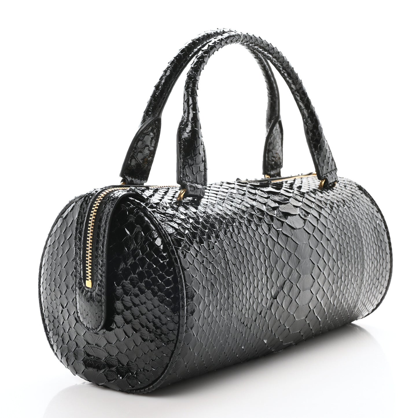 Snakeskin Edith Bag Black