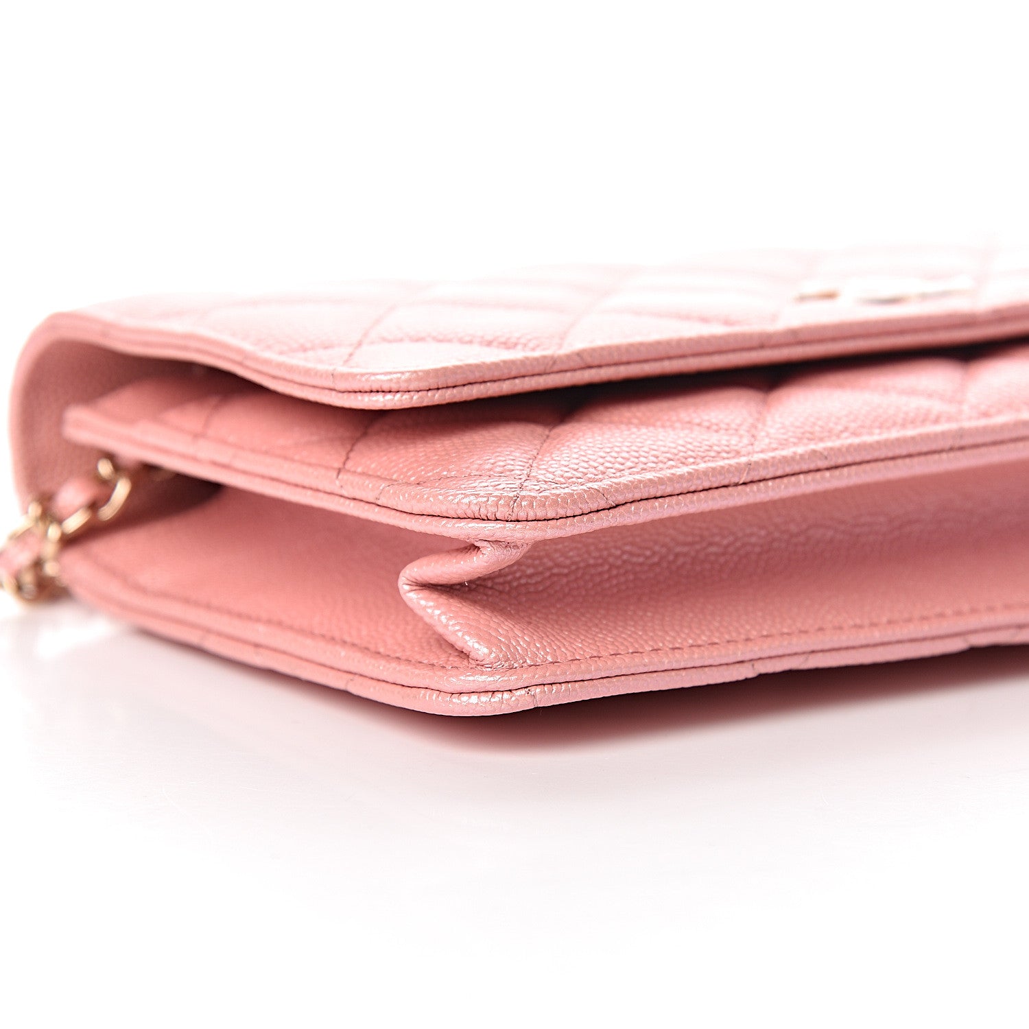 Chanel Iridescent Caviar Quilted Wallet on Chain WOC Rose Pink 9 of 11