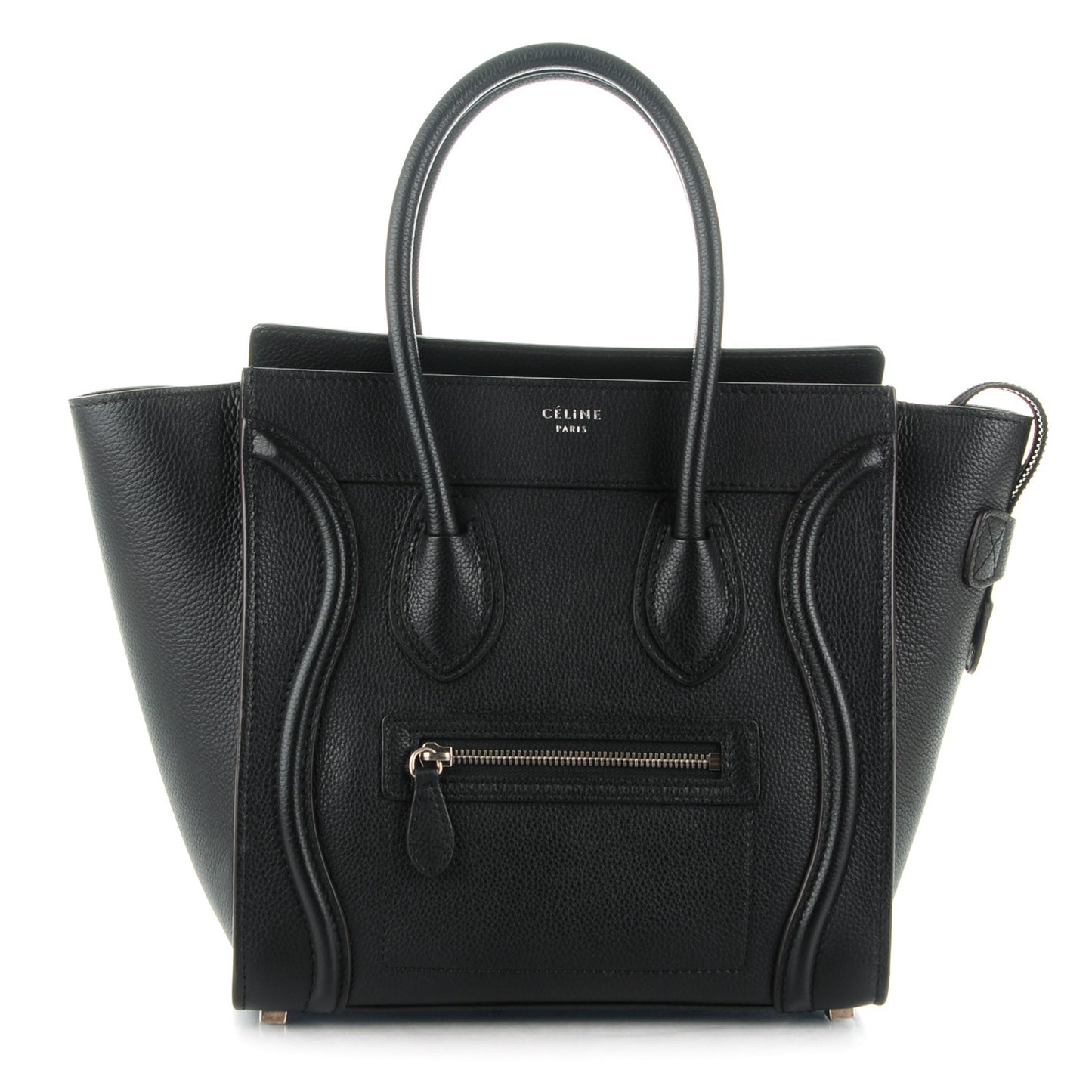 Drummed Calfskin Micro Luggage Black