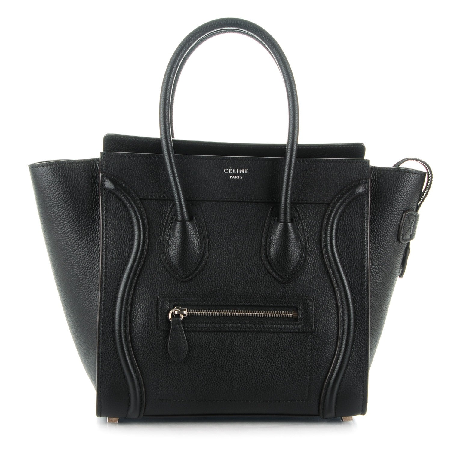 Celine Drummed Calfskin Micro Luggage Black 1 of 8
