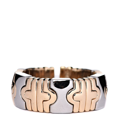 Bulgari Stainless Steel 18K Yellow Gold Parentesi Ring 55 7.5 1 of 4