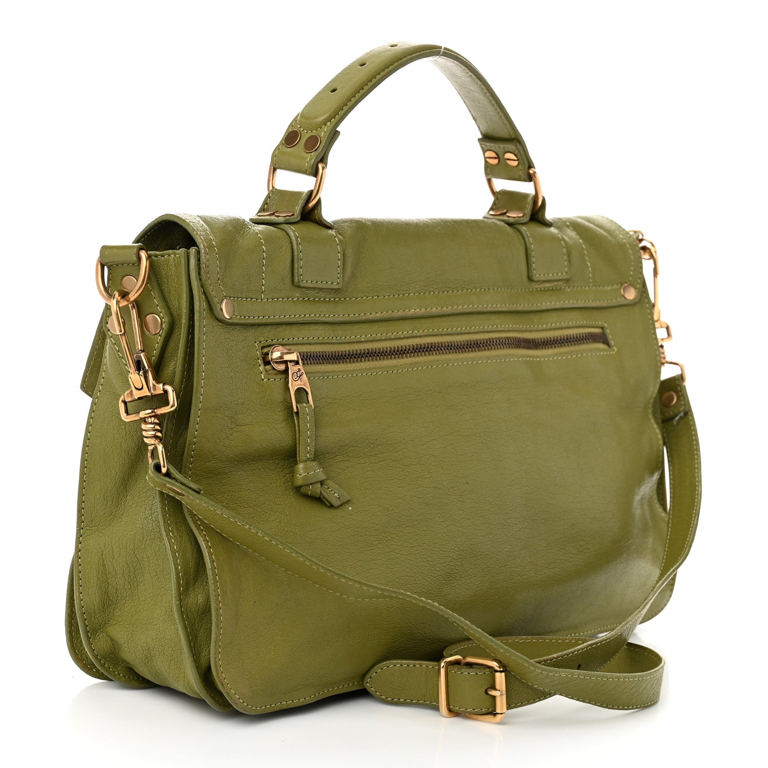 Proenza Schouler Lambskin Medium PS1 Satchel Olive 3 of 10