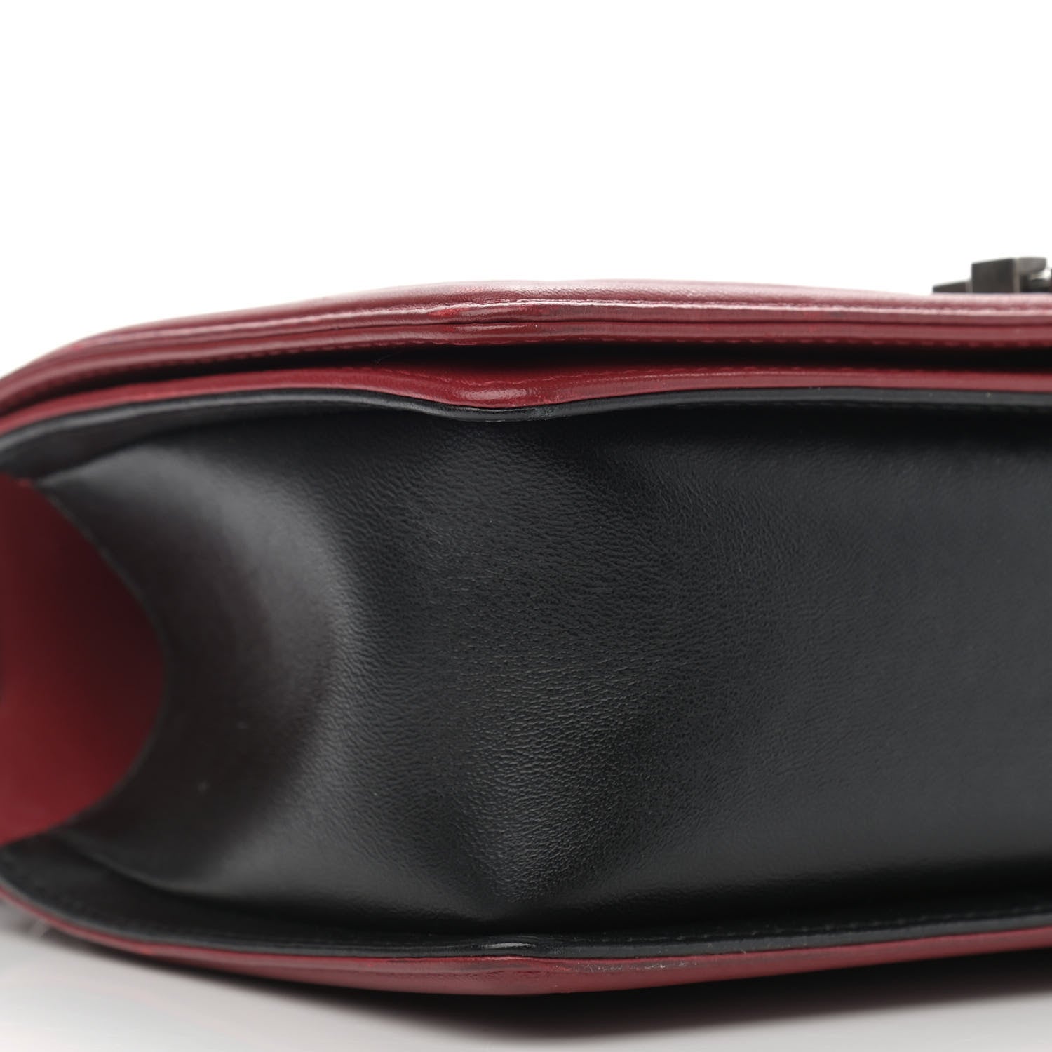 Chanel Lambskin Quilted Medium Boy Flap Black Red 9 of 12