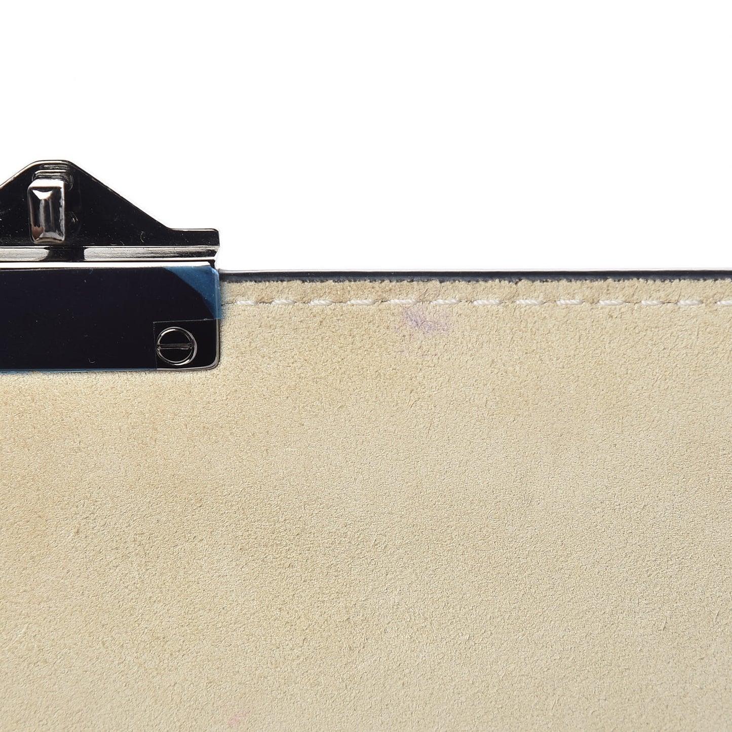 Craquele Calfskin Medium Glam Lock Rockstud Flap Light Ivory