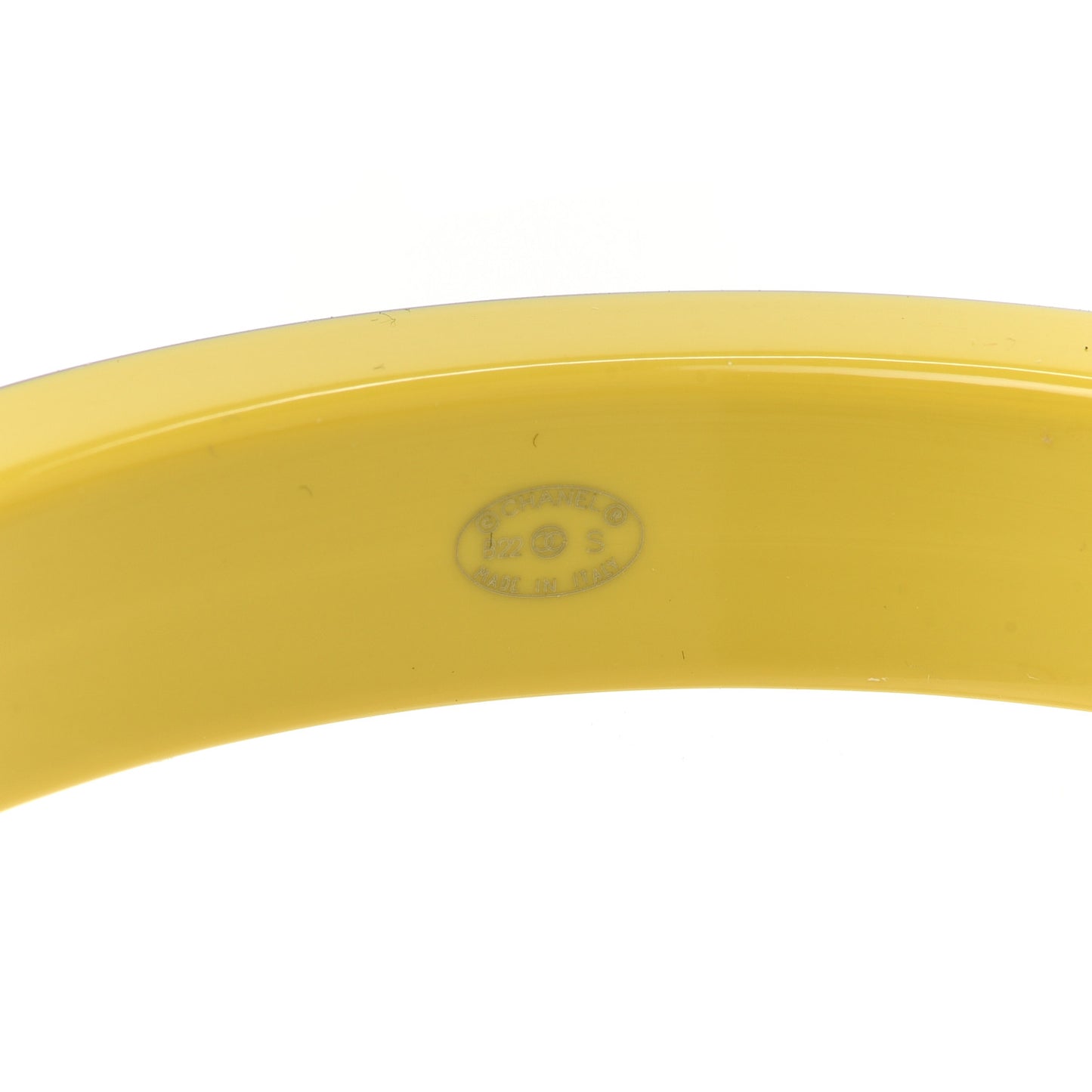 Resin Logo Bangle Bracelet Yellow Black