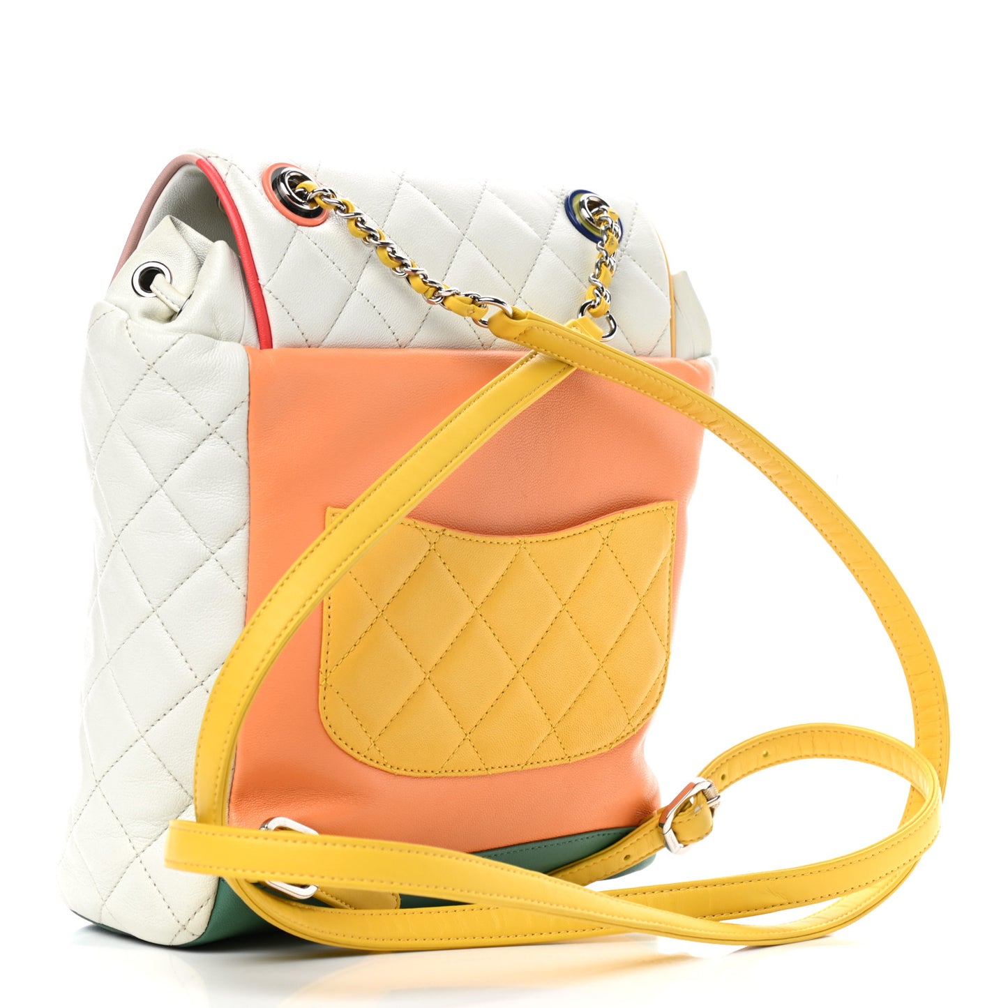 Lambskin Quilted Small Cuba Urban Spirit Backpack White