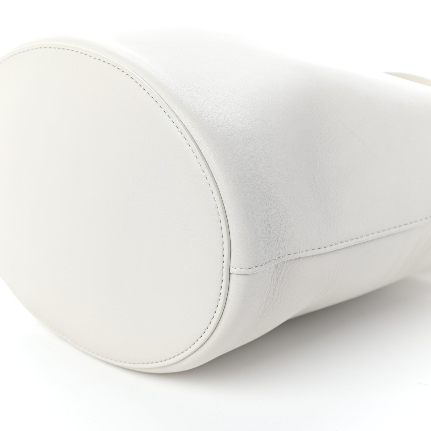 Pebbled Calfskin Zip Bucket Bag Snow