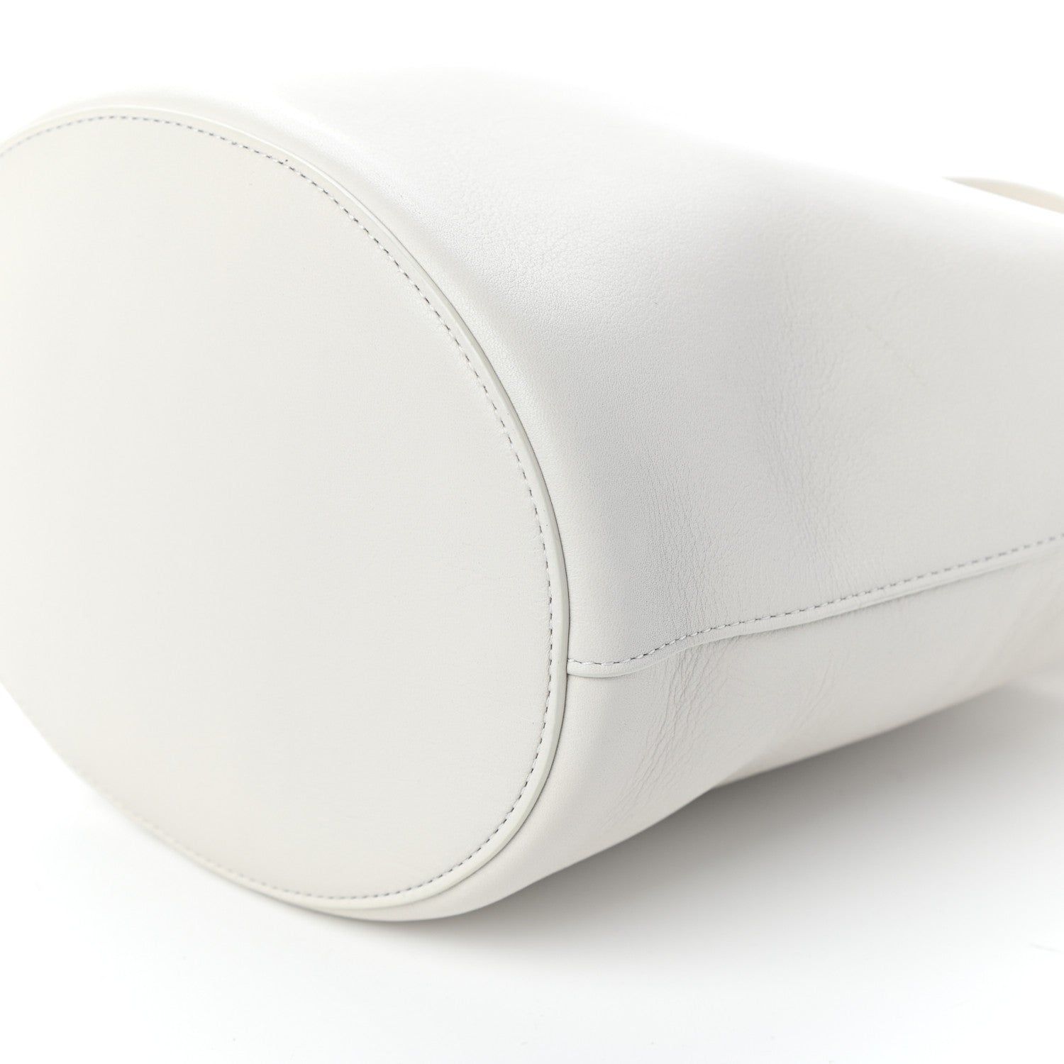 Mansur Gavriel Pebbled Calfskin Zip Bucket Bag Snow 10 of 10