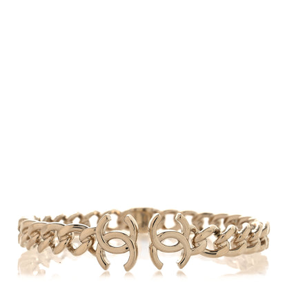 Chanel Metal CC Chain Link Choker Necklace S Gold 1 of 5