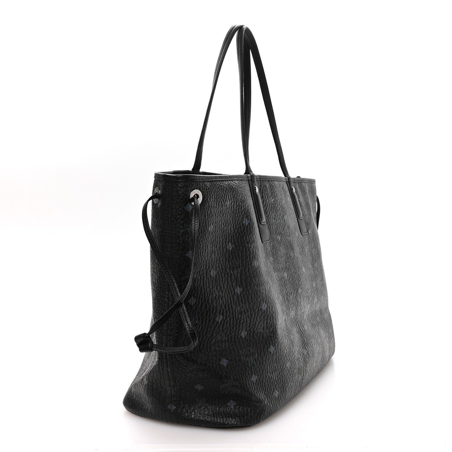 MCM Visetos Large Liz Reversible Shopper Tote Black 4 of 16